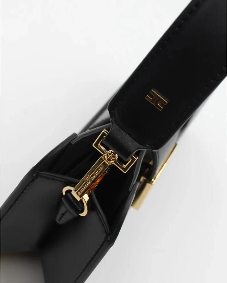 Elisabetta Franchi Zwarte tassen met gouden metalen logo Black Dames - Foto 2