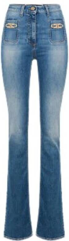 Elisabetta Franchi Jeans met knoopsluiting Blue Dames