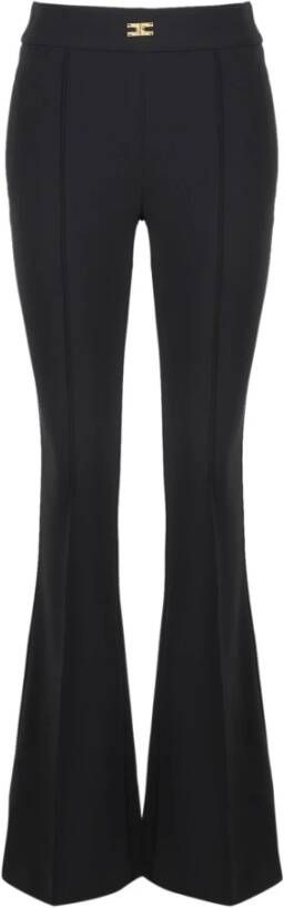 Elisabetta Franchi Flared Stretch Crêpe Broek Zwart Dames