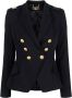 Elisabetta Franchi Zwarte Stretch Crepe Blazer met Gouden Metalen Details Black Dames - Thumbnail 1