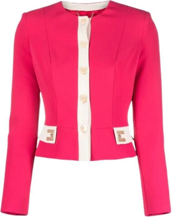 Elisabetta Franchi Fuchsia Blazerjas Paars Dames