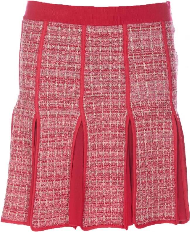 Elisabetta Franchi Fuchsia Tweed Mini Rok Roze Dames