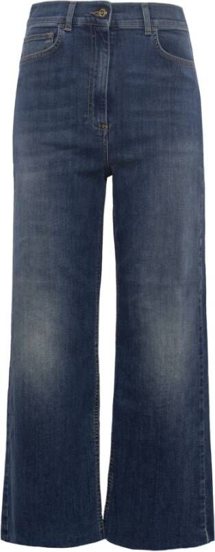 Elisabetta Franchi "Geknipte high-waisted jeans" Blauw Dames