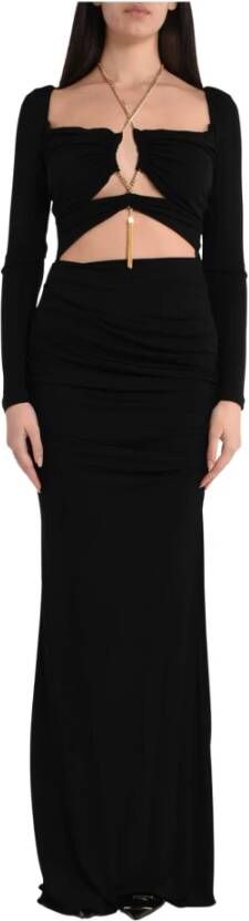 Elisabetta Franchi Gelegenheidsjurk Zwart Unisex