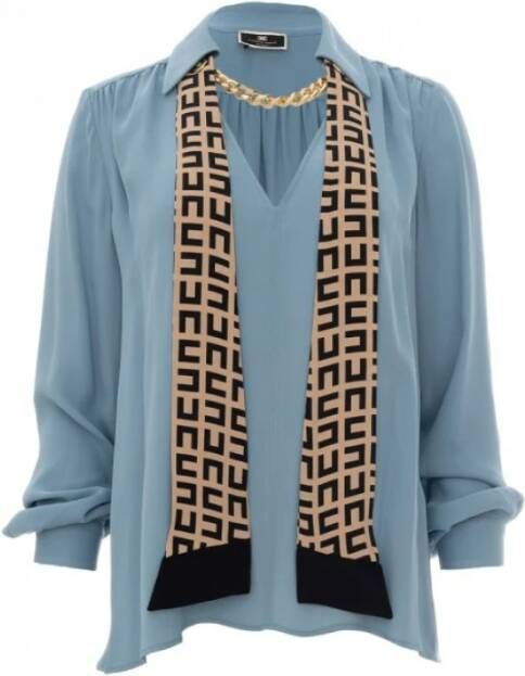 Elisabetta Franchi Georgette Blouse Blauw Dames