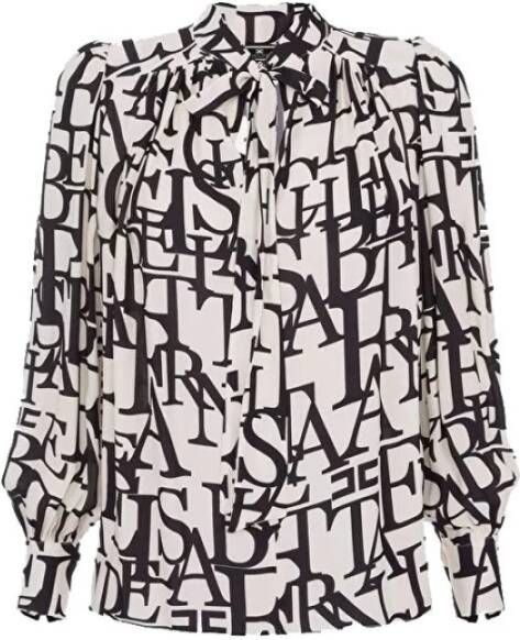 Elisabetta Franchi Georgette Print Overhemd Zwart Dames