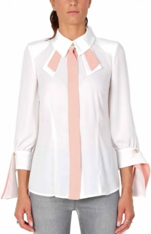 Elisabetta Franchi "Georgette shirt met contrasterende kleurdetails" Wit Dames