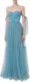 Elisabetta Franchi "Gerimpelde Tule Jurk" Blauw Dames - Thumbnail 1