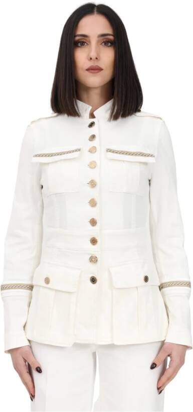 Elisabetta Franchi Ivoor katoenen jasje Beige Dames