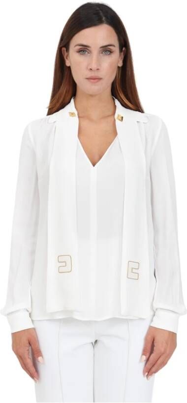 Elisabetta Franchi Ivory Shirts voor Dames White Dames