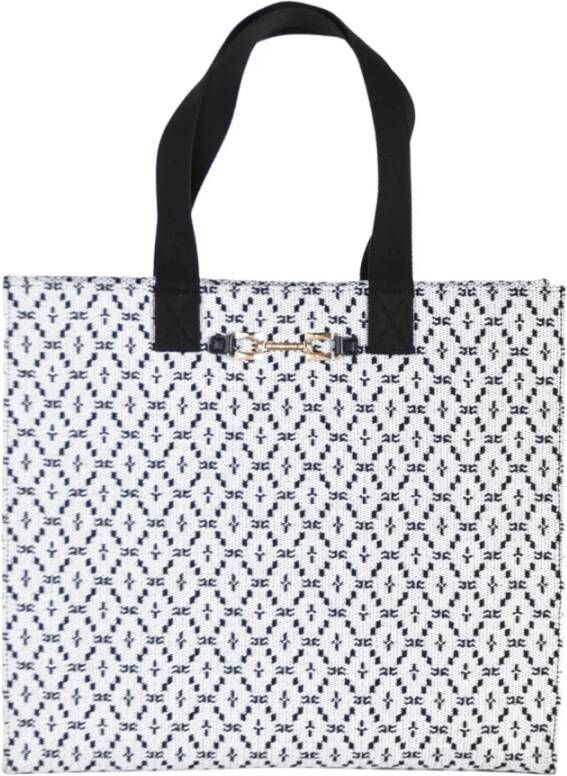 Elisabetta Franchi Jacquard Tote Tas White Dames