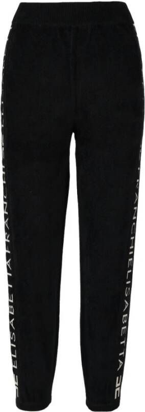 Elisabetta Franchi Elisabetta Black Sweatpants With Logo Zwart Dames