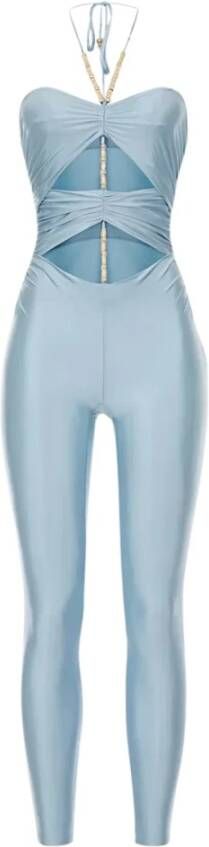 Elisabetta Franchi Jumpsuit in leggings-design Blauw Dames