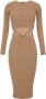Elisabetta Franchi Gebreide jurk met steen accessoire Brown Dames - Thumbnail 1
