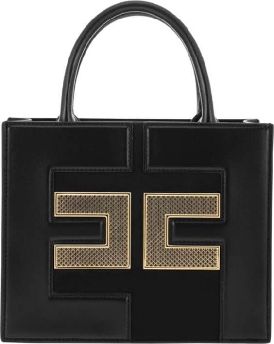 Elisabetta Franchi Kleine handtas met netlogo Zwart Dames