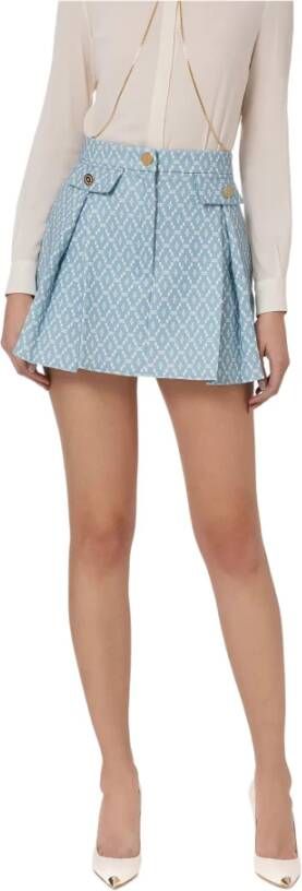 Elisabetta Franchi "Korte Elegante Rok" Blauw Dames