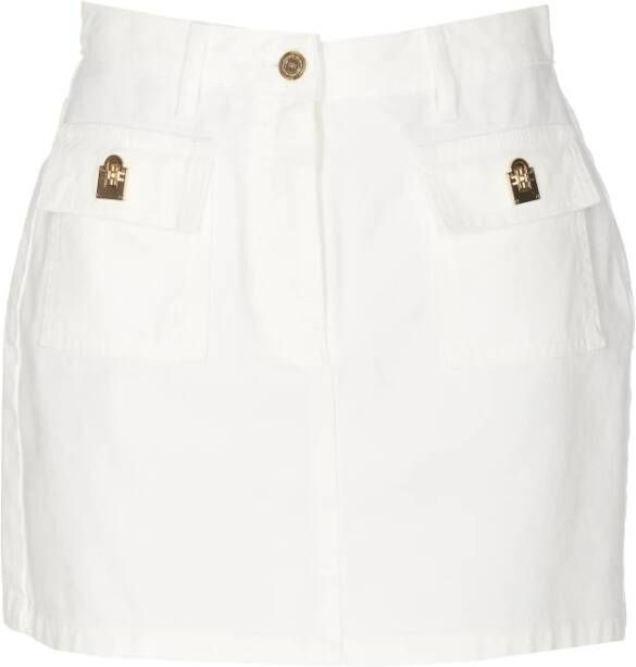 Elisabetta Franchi Denim Skirts Wit Dames