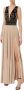 Elisabetta Franchi Lange jurk met geborduurd ruitjeslijfje en lurex jersey rok Beige Dames - Thumbnail 1