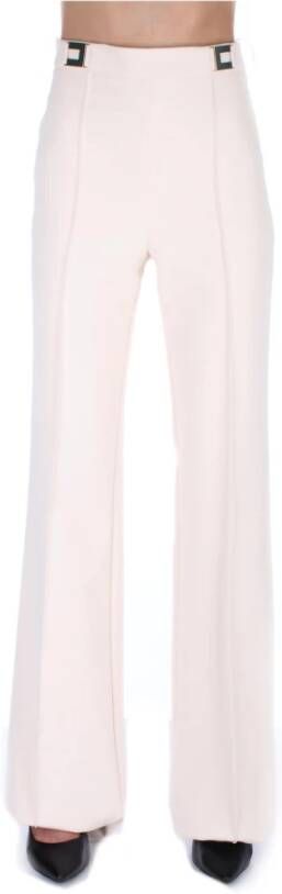 Elisabetta Franchi Logo Front Broek Beige Dames