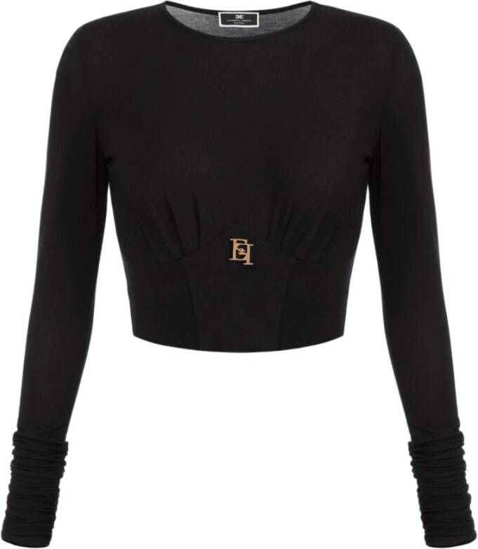Elisabetta Franchi Dames top met bustier Black Dames