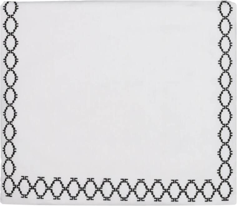 Elisabetta Franchi Luxe Logo Sjaal Wit Dames