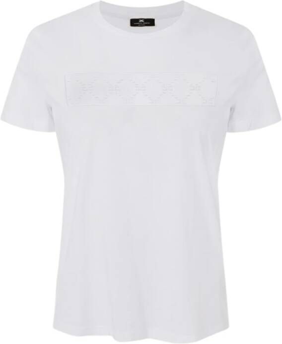 Elisabetta Franchi Luxe T-Shirt voor Vrouwen Wit Dames