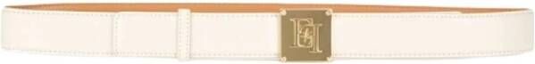 Elisabetta Franchi "Luxe Vierkante Gesp Riem" Beige Dames