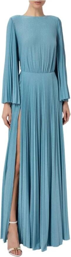 Elisabetta Franchi "Maxi-jurk voor de Rode Loper met Kettingdetail" Blauw Dames