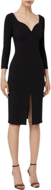 Elisabetta Franchi Dubbele Crepe Kokerjurk Black Dames