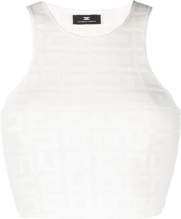 Elisabetta Franchi Mouwloos topje Wit Dames