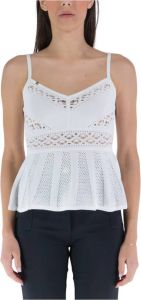 Elisabetta Franchi Mouwloos topje Wit Dames