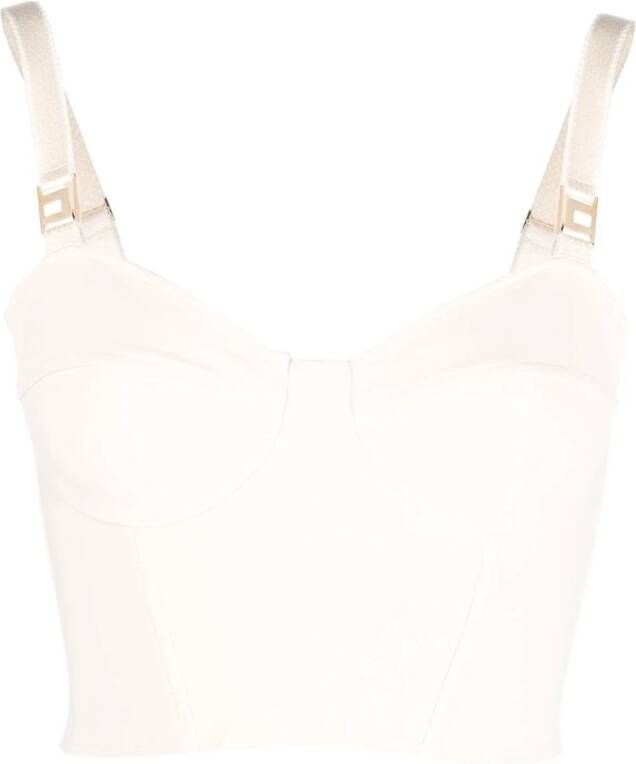 Elisabetta Franchi Mouwloos topje Wit Dames