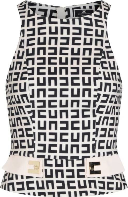 Elisabetta Franchi Mouwloos topje Wit Dames