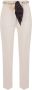 Elisabetta Franchi Cigarette Broek met Logo Riem en Gouden Charms White Dames - Thumbnail 1
