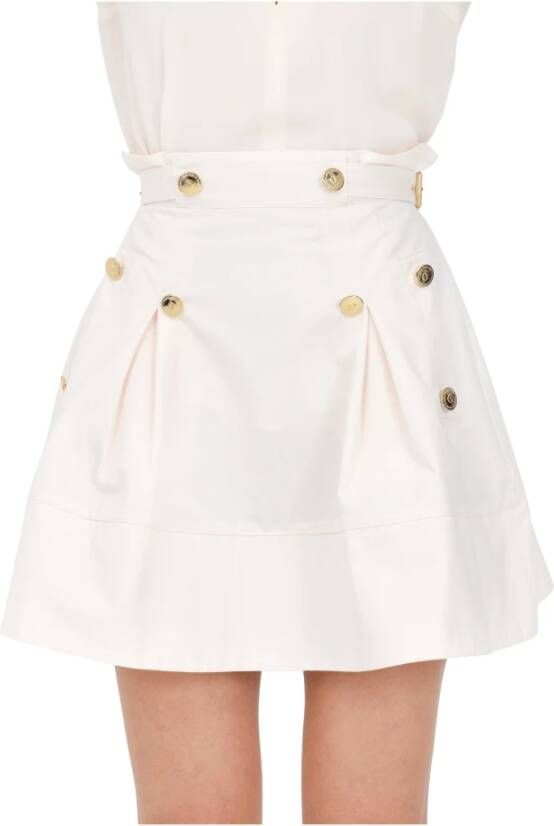 Elisabetta Franchi Natuurlijke Katoenen Rok Beige Dames