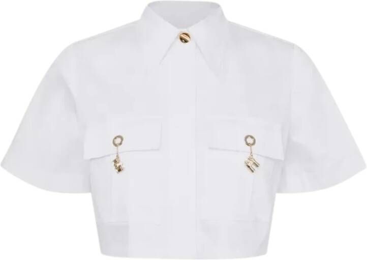 Elisabetta Franchi Safari Crop Top White Dames
