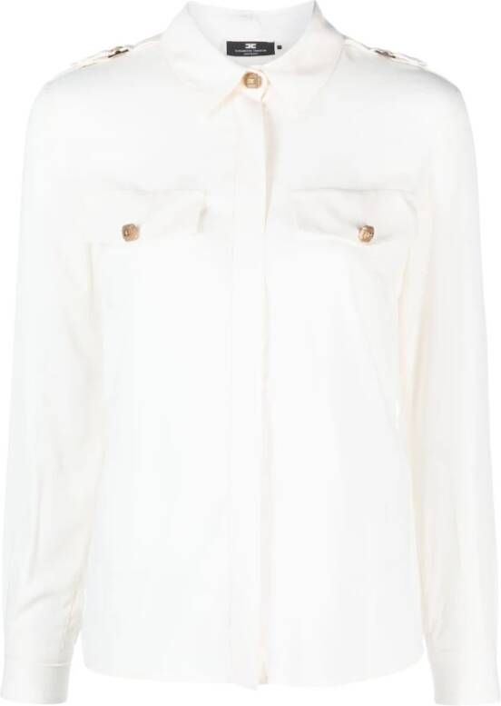Elisabetta Franchi Shirts Stijlvolle Shirts voor Vrouwen White Dames