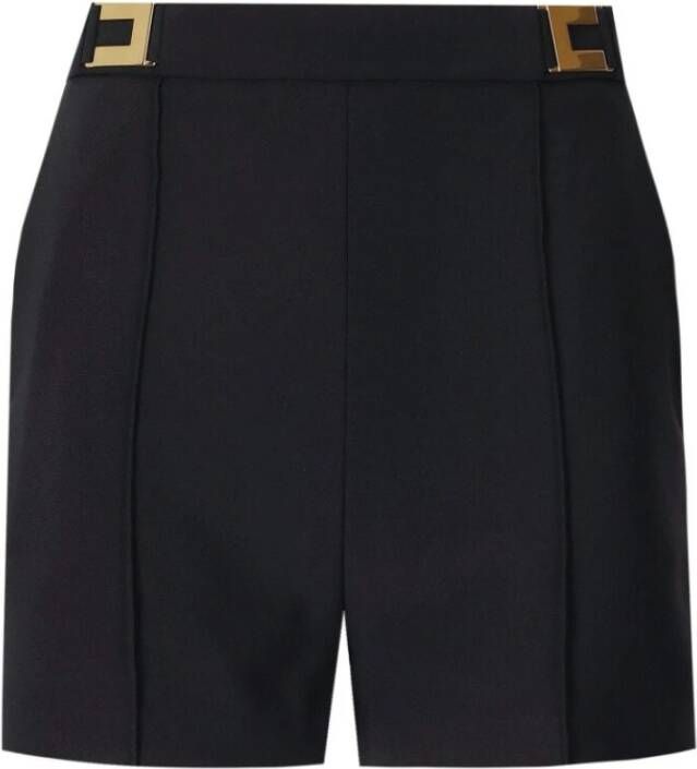 Elisabetta Franchi Zwarte Shorts met Logo en Zakken Zwart Dames