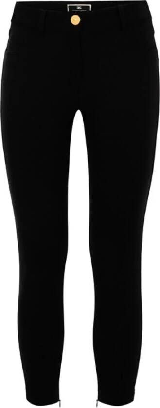Elisabetta Franchi Skinny broek met diagonale snit Zwart Dames