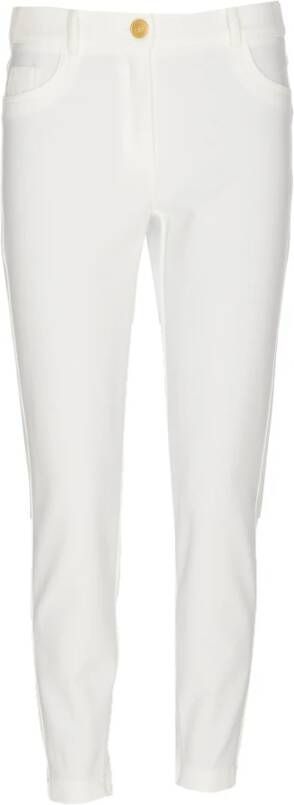 Elisabetta Franchi Slim-fit broek Wit Dames