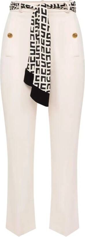 Elisabetta Franchi Slim-fit Double Crepe Stretch Broek Beige Dames