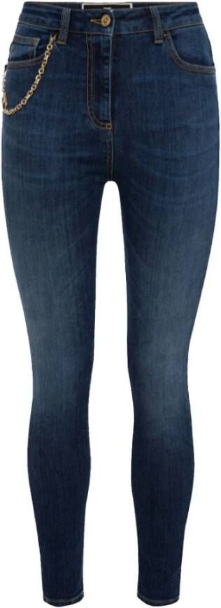 Elisabetta Franchi Slim-Fit Jeans met Hanger Blauw Dames