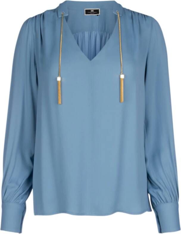 Elisabetta Franchi "Stijlvolle Blouse Collectie" Blauw Dames