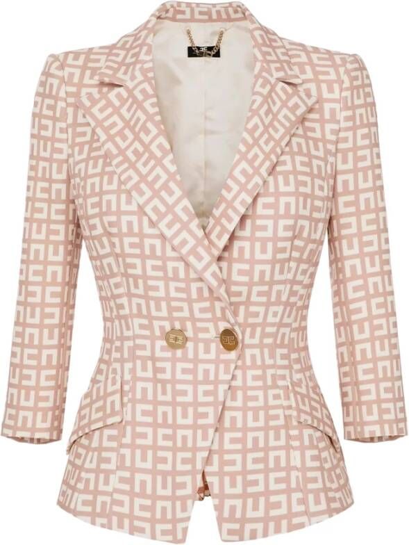 Elisabetta Franchi Stijlvolle Jas Beige Dames