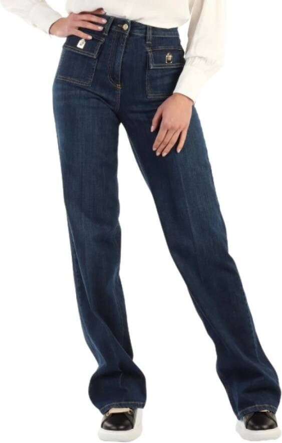 Elisabetta Franchi Straight Jeans Blauw Dames