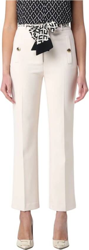 Elisabetta Franchi Hoogwaardige Chino`s voor vrouwen Wit Dames