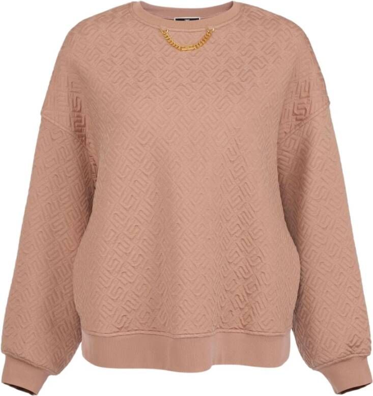 Elisabetta Franchi Dames Sweater met Logo Motief Beige Dames