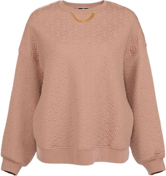 Elisabetta Franchi Dames Sweater met Logo Motief Beige Dames
