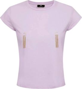 Elisabetta Franchi T-shirt Donna Ma02321E2-420 Roze Dames