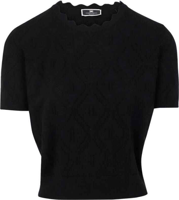 Elisabetta Franchi T-shirt zwart Mk84T36E2 110 Zwart Dames
